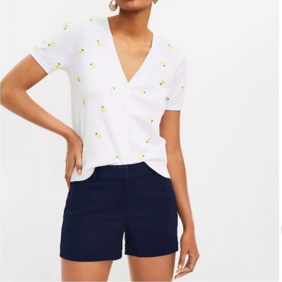 Loft Riviera Chino Navy Shorts - Picture 1 of 11